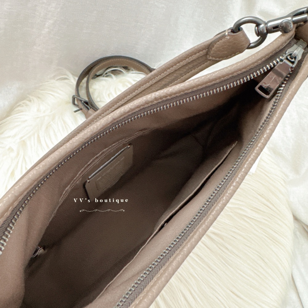 NWT Coach Laurel Shoulder Bag Soft Pebble Leather Dark Stone Taupe Brown CR148 - Picture 10 of 13
